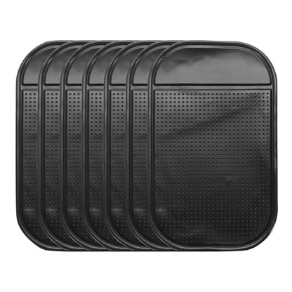 HARFINGTON 7pcs Car Dashboard Anti-Slip Mat 5.5" x 3" Universal Sticky Dash Pad Washable Reusable Car Non-Slip Mats for Phone Keys Sunglasses Electronic Devices, Black - color: Black