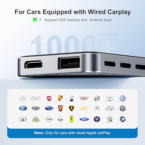 FAIMEE AI Box Wireless CarPlay & Auto Adapter - Plug & Play, Dual-Band WiFi, Bluetooth 5.0, 4K Video Support, Android 12.0 System, Compatible with Factory CarPlay & Android Auto （4GB RAM+32GB ROM）
