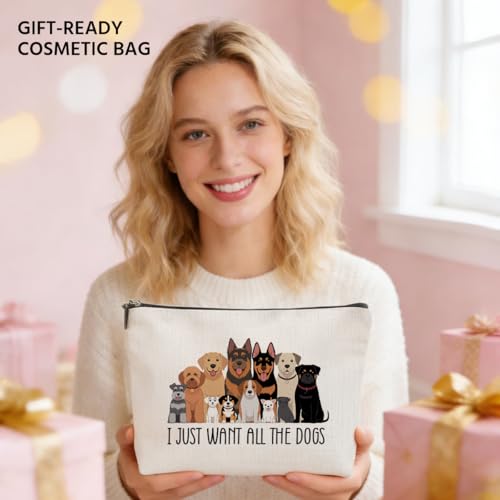 JIUWEIHU Dog Mom Makeup Bag, Dog Gifts Cosmetic Bags Travel Organizer Bag - color: Multicolor 0070