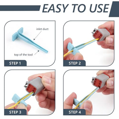 Newdeli 636PCS Deutsch Connector Kit 2 3 4 6 8 12 Pin DT Connectors with Deutsch Crimp Tool(14-20AWG) and Pin Removal Tool Size 16 Solid Contacts Waterproof Automotive Electrical Wire Connectors - size: DT Connector 636 Pcs Multi-Pin Kit
