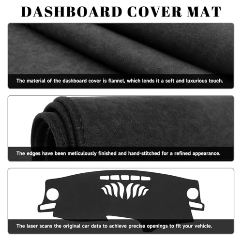 Black Dashboard Dash Board Cover Mat Carpet for Audi 2009-2017 Q5 Accessories Dash Cover Flannel Material Dash Mat Sunshade - size: for Audi 2009-2017 Q5