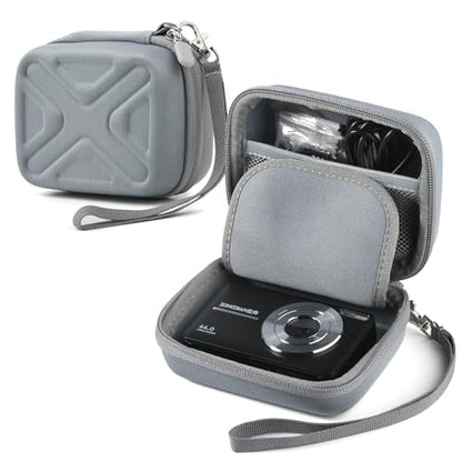 Digital Camera Case for AbergBest 21 Mega Pixels 2.7" LCD Rechargeable HD/Kodak Pixpro/Canon PowerShot ELPH 180/190/Sony DSCW800/DSCW830 Cameras, Travel Carrying Protective Case for Camera- Grey - color: Grey