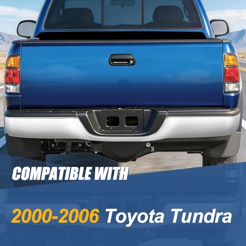 Auto Dynasty Rear Step Bumper Compatible with 2000-2006 Toyota Tundra, Non Parking Sensor Holes, Primered Chrome - color: Chrome Bumper Only