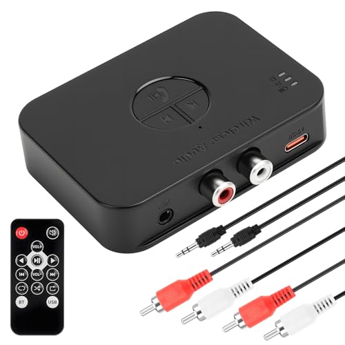 M2R Bluetooth 6.0 Receiver Adapter - Audio Streaming for Home Stereo, Speakers, Amplifiers with Low Latency - Supports RCA/AUX/USB Output, Hi-Fi Sound Quality