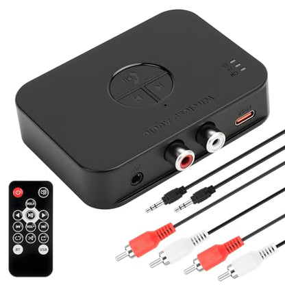 M2R Bluetooth 6.0 Receiver Adapter - Audio Streaming for Home Stereo, Speakers, Amplifiers with Low Latency - Supports RCA/AUX/USB Output, Hi-Fi Sound Quality
