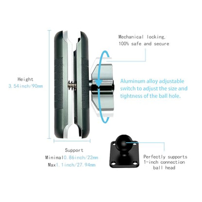 Double Socket Arm Aluminum Compatible with RAM Mounts B Size 1" Ball Components for Bike/Motorcycle/ATV Phone Mount, Car Phone Holder, Dashboard Phone Mount Arm, (Emeralds Medium Arm) - size: Medium Arm-Emeralds