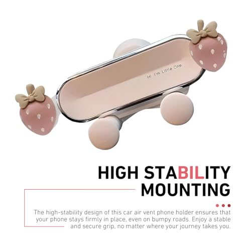 Car Phone Holder Mount, Strawberry Air Vent Phone Holder, Universal Kawaii Car Accessories for Women Girls (White #B) - size: White #B