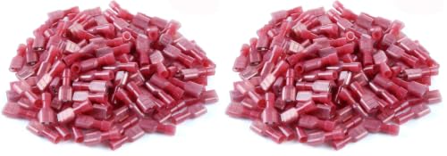 100 Pcs XHF Red Nylon Female Spade Connectors 22-16 AWG Quick Disconnect Wire Terminals Insulated Wire Crimp Connectors (Pack of 2) - size: Female Red 100PCS (Pack of 2)