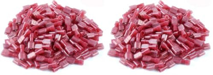 100 Pcs XHF Red Nylon Female Spade Connectors 22-16 AWG Quick Disconnect Wire Terminals Insulated Wire Crimp Connectors (Pack of 2) - size: Female Red 100PCS (Pack of 2)