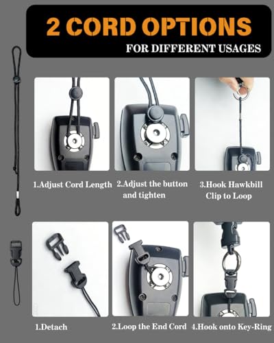 14-PCS Radio Holder Set, 360°Adjustable 28" Retracting with 4 Mounting Screws, 4 Steel D-Loops, 2 Long & 2 Short Ropes, Used in Low-Light Conditions, Easy Install for Truck