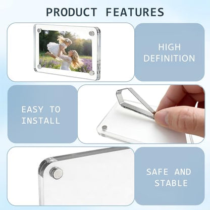 Magnetic Car Picture Holder Car Visor Photo Clip, Clear Acrylic 2Pcs
