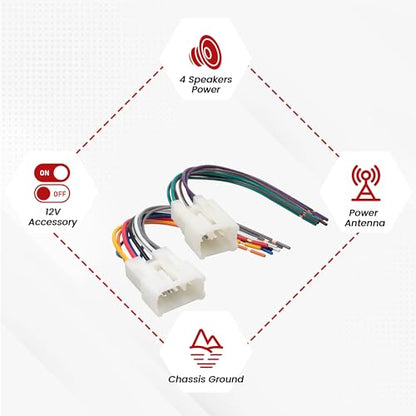 RED WOLF Radio Wiring Harness Connector Select for Toyota Camry Corolla Prius RAV4 1987-2019 Mount Aftermarket Car Stereo Wire Cable Plug