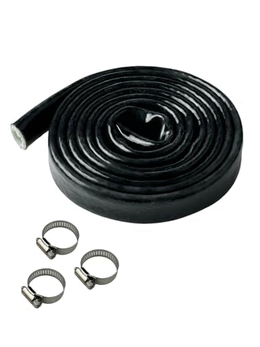 YAMAKATO 5/16" ID Heat Shielded Fire Thermo Armor Fire Sleeve (Black, 5FT - size: 5/16"ID x 5FT