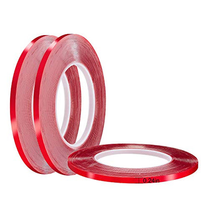 Jackwood 33 Feet Acrylic Double Sided Heavy Duty Mounting Tape (Pack of 3) Weatherproof for Outdoor & Indoor, Holds Heavy Stuff in Cold & Hot Condition, Removable & Residue-Free (1/4 inch) - size: 0.25" Width