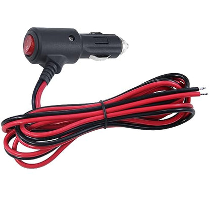 12V Cigarette Lighter Plug with On Off Switch - 6FT 16AWG Fused 15amp Male Plug Cigarette Lighter Replacement with Led Lights,12V Cigarette Lighter with Lead for Car Cooler,Cb Radio, Air Compressor - size: 6FT