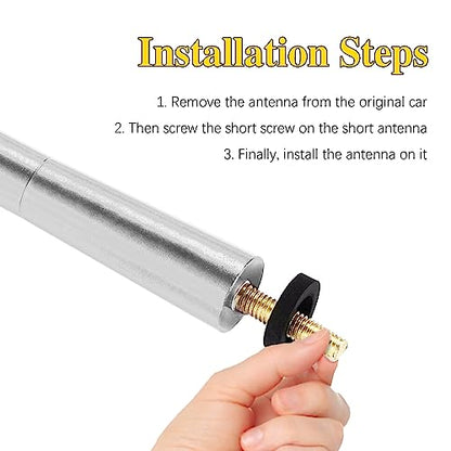 4.7 Inch Carbon Fiber Short Automotive Antenna - color: Sliver