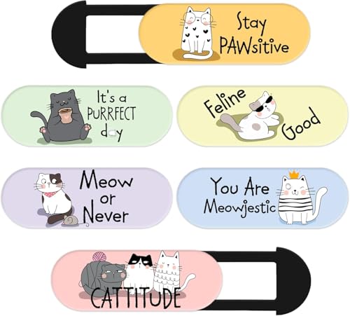 MESMOS Webcam Cover Slide, Cat Lovers Gifts for Women, Cat Lover Themed Thing, Mom Gifts for Women, Laptop Camera Cover Slide Cute (Large) - size: Large