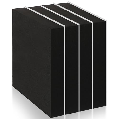 4 Pcs 1" Thick Foam Padding Sheet with Adhesive Backing Closed Cell - color: Black, size: 1 Inch Thick, 6 x 6 Inches