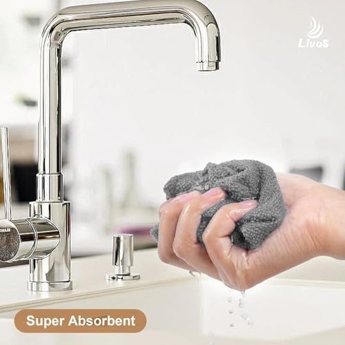 LIVOS Microfiber Cleaning Cloth Roll - 80 Pack, Reusable Paper Towels Grey Tear Away, Microfiber Towels for Cars, Super Absorbent Lint Free Cleaning Rags for House, Kitchen, Window-11.5"x11.5" - color: Grey