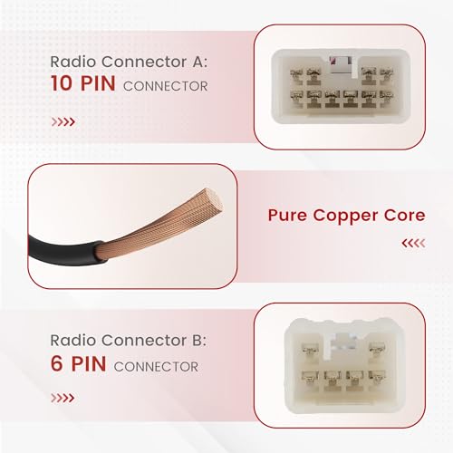 RED WOLF Radio Wiring Harness Connector Select for Toyota Camry Corolla Prius RAV4 1987-2019 Mount Aftermarket Car Stereo Wire Cable Plug