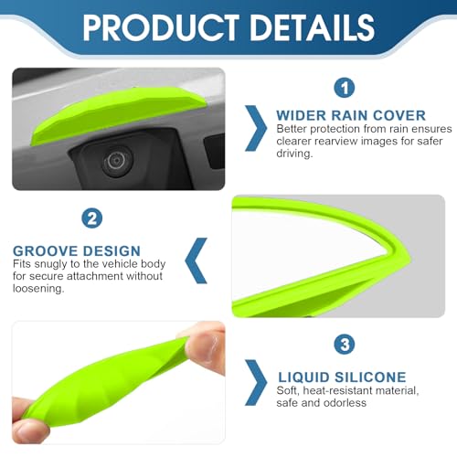 3PCS Car Backup Camera Rain Cover,Protection for License Plate Backup Camera Cover,Back up Camera for Truck, Ideal for Car and Truck Owners,DIY Enthusiasts and Daily Commuters (Black+White+Green) - color: black+white+green