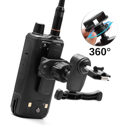 Radioddity RH4 Car Air Vent Mount, Universal Car Radio Holder, Belt Clip Steel-Hook 2-Way Radio Car Holder Bracket for Baofeng Retevis Yaesu Handhelds Walkie Talkie