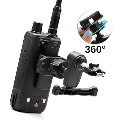 Radioddity RH4 Car Air Vent Mount, Universal Car Radio Holder, Belt Clip Steel-Hook 2-Way Radio Car Holder Bracket for Baofeng Retevis Yaesu Handhelds Walkie Talkie
