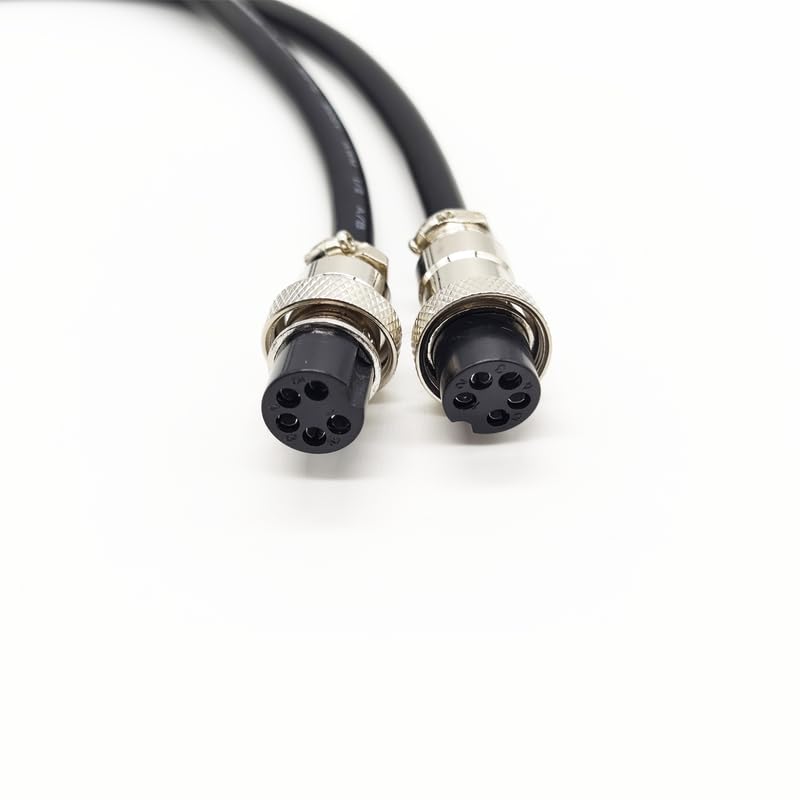 GX16 5 Pin Cable Double Female Head Aviation Cordset, GX16 5 Pin Panel Mount Circular Metal Aviation Connector Adapter Female to Female 20AWG（1Meter） - size: 3.28ft