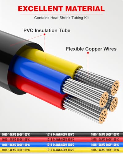 NAOEVO 18 Gauge Wire 4 Conductor, 18 Gauge Automotive Wire 12V Cable, 30FT - size: 30ft, style: 4C-18AWG