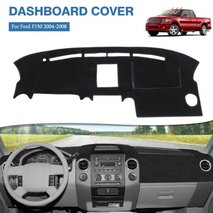 FIILINES Dash Cover for 2004-2008 Ford F150 F-150/2006-2008 Lincoln Mark LT, Dashboard Mat Exact Fit for F150 Accessories Dashboard Pad Carpet Dash Mat Sunshade Non-Slip Protector No Glare Black - size: For F150 2004-2008