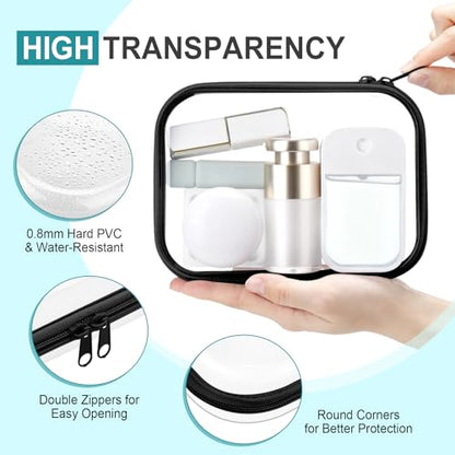 Sanwuta 6 Clear Hard Zipper Case, Black, 7.09 x 5.12 x 2 Inch - color: Black, size: 7.09 x 5.12 x 2 Inch