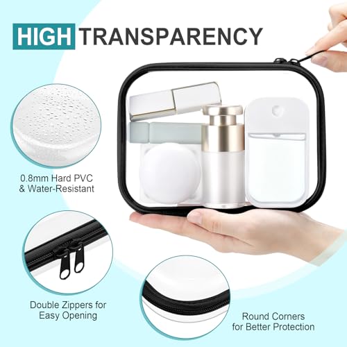 Sanwuta 6 Clear Hard Zipper Case, Black, 7.09 x 5.12 x 2 Inch - color: Black, size: 7.09 x 5.12 x 2 Inch