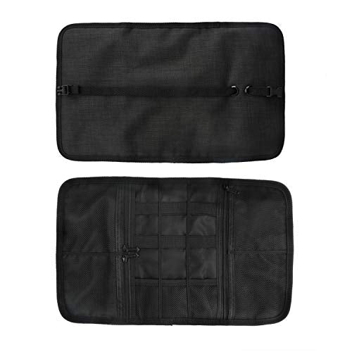 Patu Roll Up Electronics Accessories Travel Gear Organizer Case, Black - Portable Universal External Batteries Hard Drives Cable Management Healthcare Cosmetics Kit Bag - color: Black