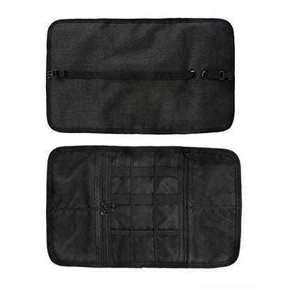 Patu Roll Up Electronics Accessories Travel Gear Organizer Case, Black - Portable Universal External Batteries Hard Drives Cable Management Healthcare Cosmetics Kit Bag - color: Black