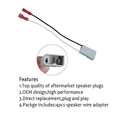 4 Pack Speaker Harness Replacement 72-7800 Door Speaker Replacement - style: 72-7800