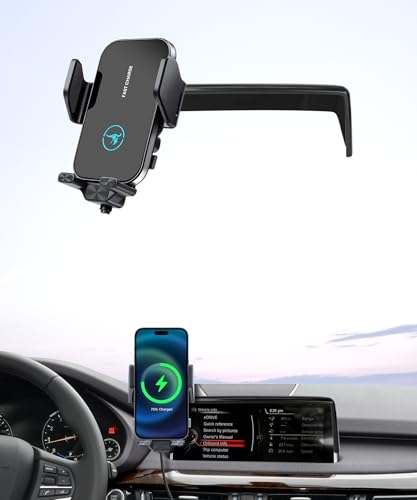 Wireless Charger Car Phone Holder for BMW X5/X6 2014-2018, 10.2"Screen Clip
