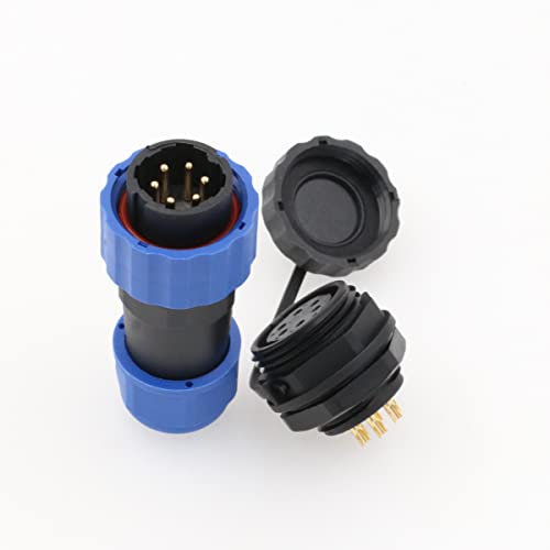 SZRMCC SD20 Waterproof Connectors 6 Pin 10A Panel Mount Circular Aviation Cable Connector Industrial Male Plug Female Socket LED Outdoor Wire Connector - color: Panel mount, size: 6 Pin