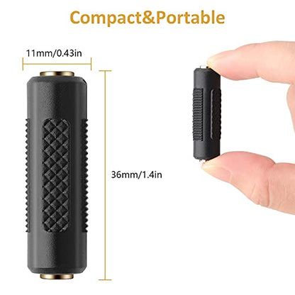 3.5mm to 3.5mm Stereo Jack Audio Adapter Female/Female Connectors,Gold Plated (10 Pack) - color: 10 Pack