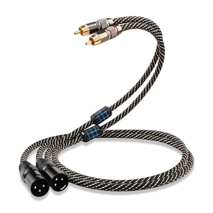 Audiophile HiFi 4.92ft RCA to XLR Cable, 2-Pack RCA Male to XLR Male - size: 4.92ft/1.5m
