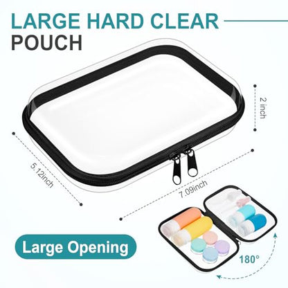 Sanwuta 6 Clear Hard Zipper Case, Black, 7.09 x 5.12 x 2 Inch - color: Black, size: 7.09 x 5.12 x 2 Inch