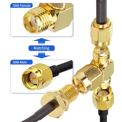 Superbat SMA Adapter Splitter 2-Way, SMA Male to Dual Female Splitter Antenna Adapter Converter 3pcs - color: SMA splitter