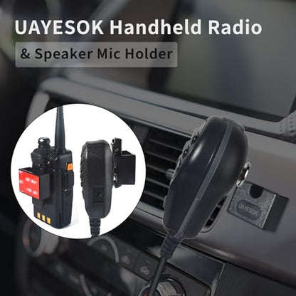 UAYESOK Adhesive Two-Way Radio & Speaker Mic Vehicle Clip Holder - style: 1 Pack