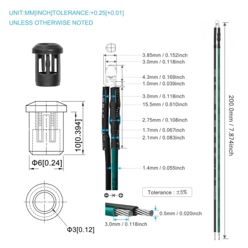 Chanzon 20pcs Pre-Wired 3mm Green Flashing LED Diodes + 20pcs LED Holders - color: Green Single Flash, size: 3mm
