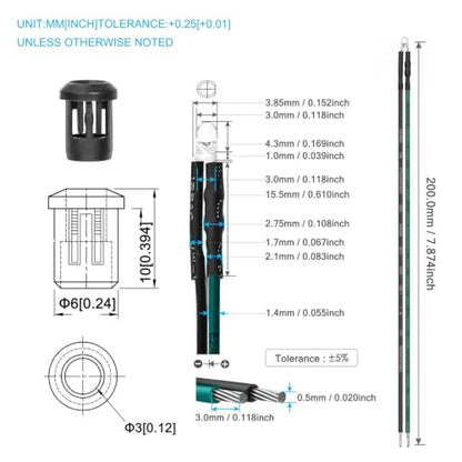 Chanzon 20pcs Pre-Wired 3mm Green Flashing LED Diodes + 20pcs LED Holders - color: Green Single Flash, size: 3mm