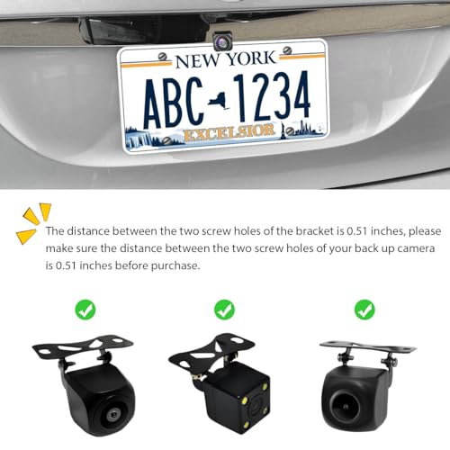 Car Rear View Camera License Plate Bracket, Rust-Resistant Auto Backup Camera License Plate Holder, Universal Licence Frame Dash Cam Mirror Cam Mount for Back Up Cameras