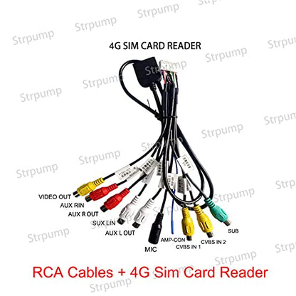 Universal Car Stereo Radio Accessories Set RCA with 4G Sim Card Slot USB Cables CAM in Adapter Mic Cable Wire Adapter Audio Video GPS 4G Antenna for Aftermarket Android Radio with 16Pin - style: 4G RCA Radio Accessories Set