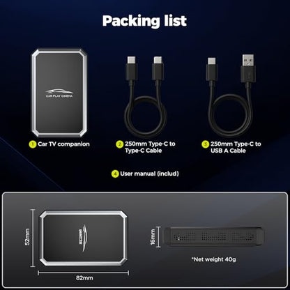 LAMTTO 2-in-1 Wireless CarPlay Adapter, HD Media Port for TV Stick/Switch