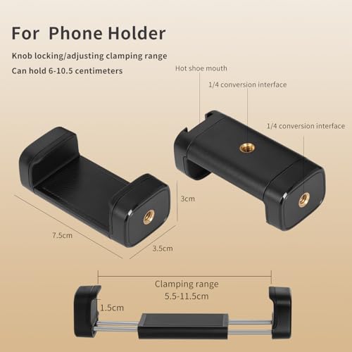 Wall Mounted Phone Holder Magic Arm 360° Rotation Adjustable Metal Base Screw in Wall Sturdy for Kitchen Bedroom Home 32 Inch ABS Phone Clip - size: Metal base + 32in magic arm + phone clip