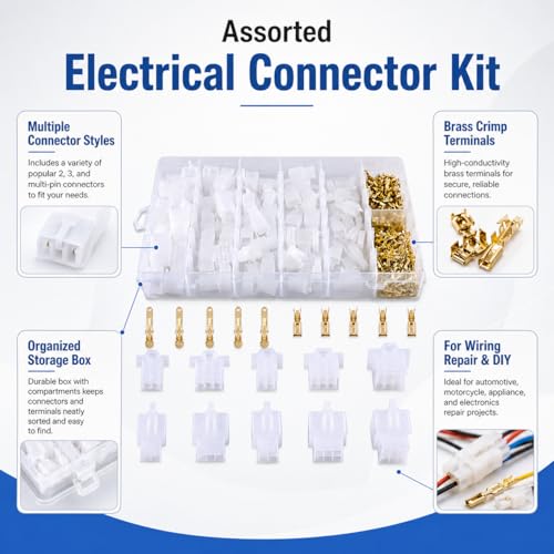 580PCS 2.8mm Wire Connector Kit - Automotive Electrical Connector Assortment with 2 3 4 6 9 Pin Male & Female Plug Housings and Crimp Terminals - Universal Wiring Repair Kit for Car Motorcycle Boat