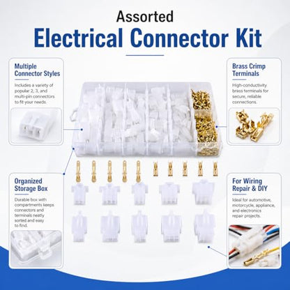 580PCS 2.8mm Wire Connector Kit - Automotive Electrical Connector Assortment with 2 3 4 6 9 Pin Male & Female Plug Housings and Crimp Terminals - Universal Wiring Repair Kit for Car Motorcycle Boat